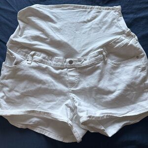 Maternity denim white shorts